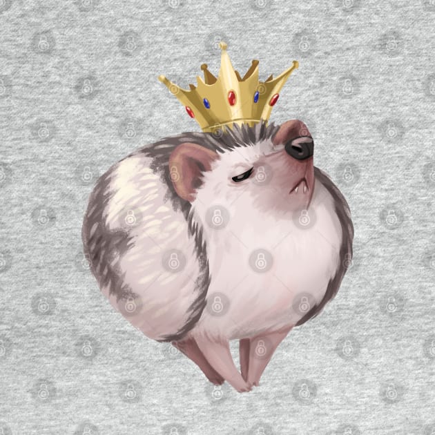 Cute Snooty Royal King or Queen Snob Hedgehog by PamelooArt